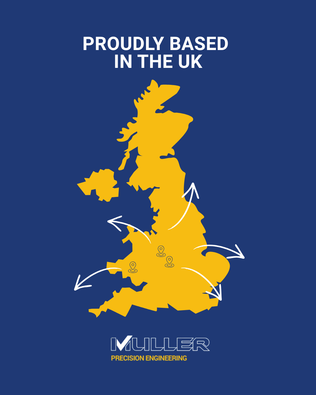 A graphic of the united kingdom and statement saying "proudly based in the uk"